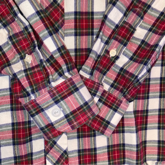 Fred Perry $275 Red & White Plaid Flannel Button Down Shirt sz Small EUC - Picture 7 of 16